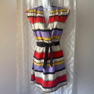 Kenzie striped woven belted dress size XS